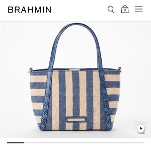 🌸BEAUTIFUL NWT BRAHMIN SMALL MONA BLUE PLAYA TOTE